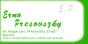 erno presovszky business card